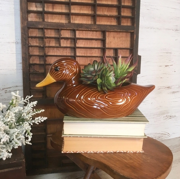 Vintage Other - VTG 80s FTDA Duck Ceramic Planter
